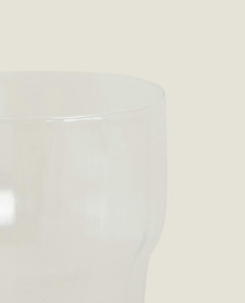 GLASS SOFT DRINK TUMBLER WITH LINE DESIGN