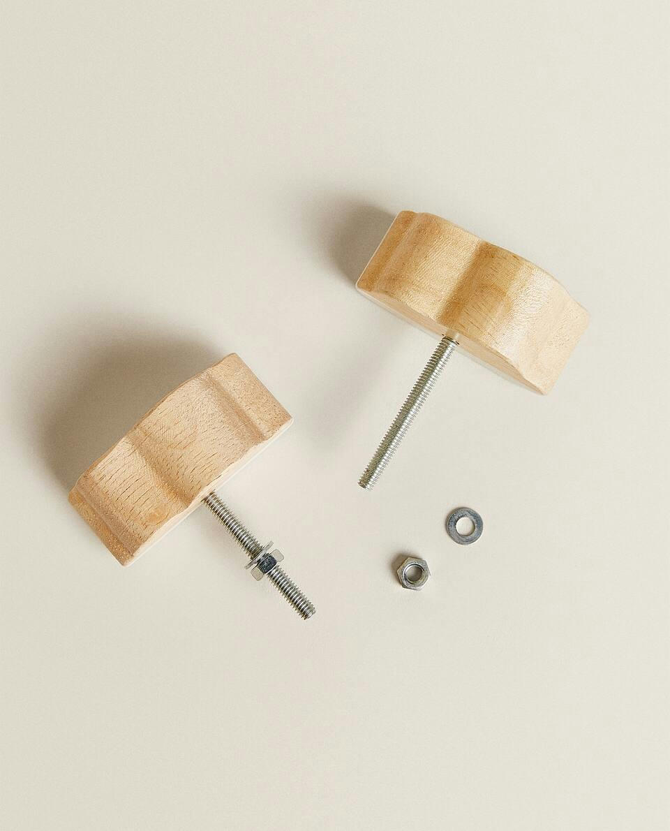 CLOUD WOODEN DOOR KNOB (PACK OF 2)