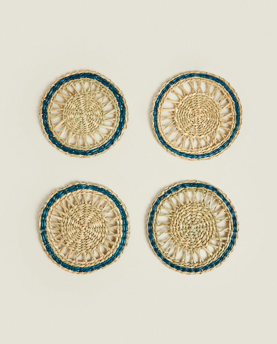 ROUND COLOURED COASTERS (PACK OF 4)