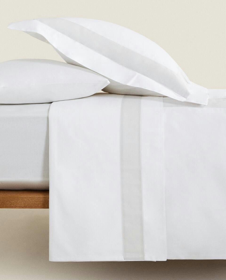 DUVET COVER WITH LINEN BORDER