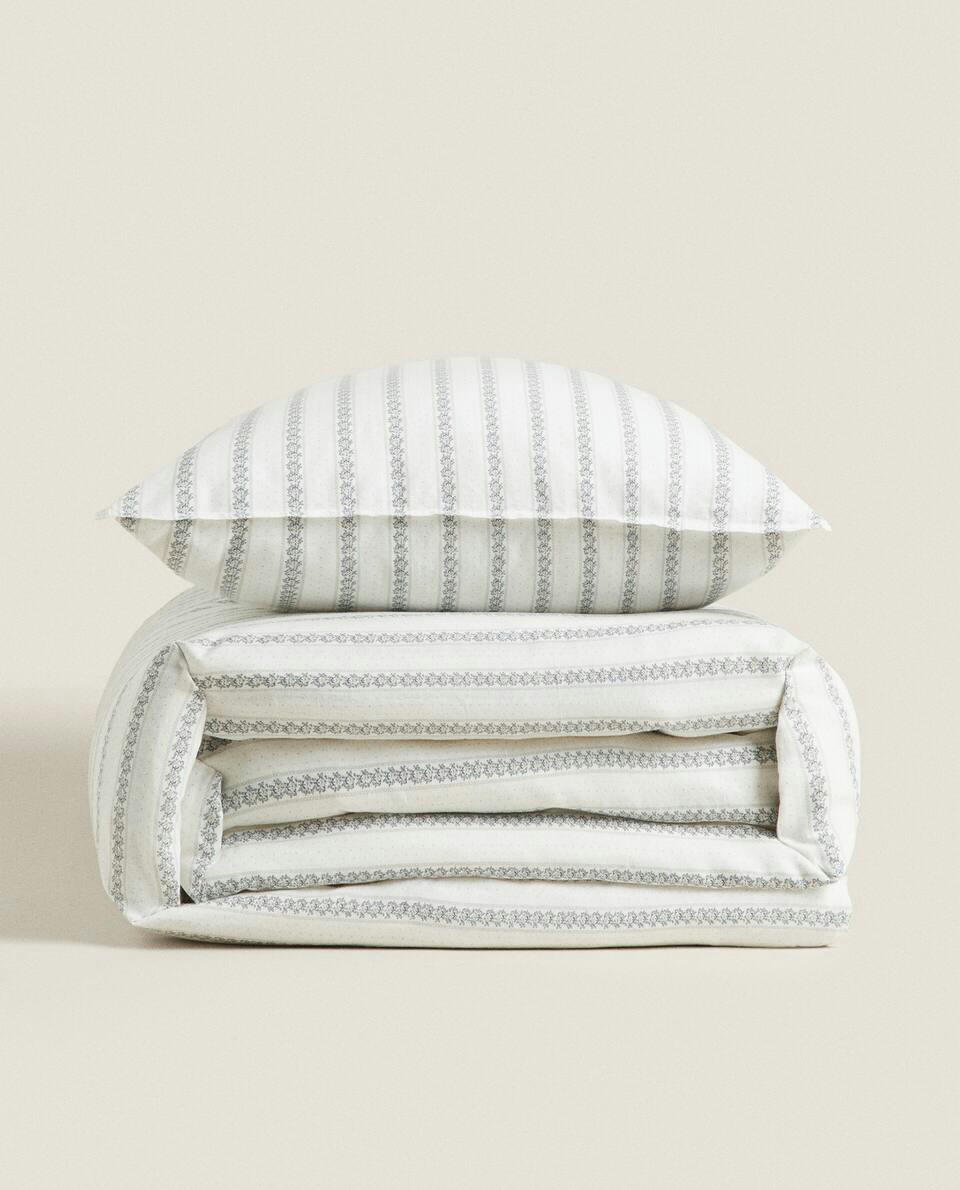 STRIPED LINEN DUVET COVER