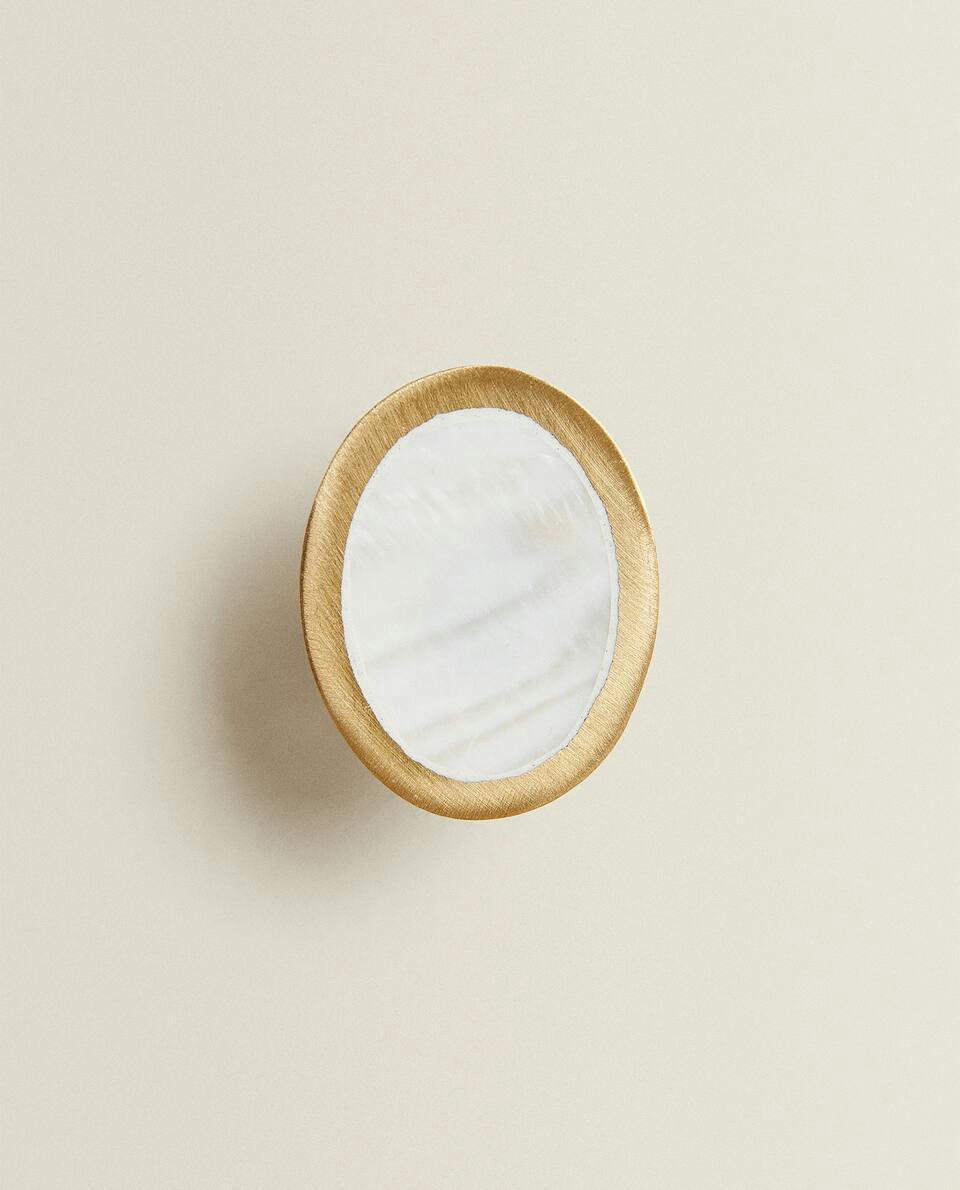 OVAL MOTHER-OF-PEARL DOOR KNOB (PACK OF 2)