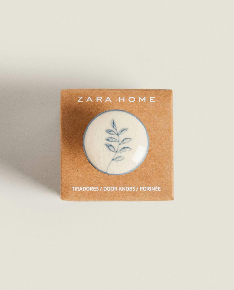 CERAMIC BLUE FLOWER HANDLE