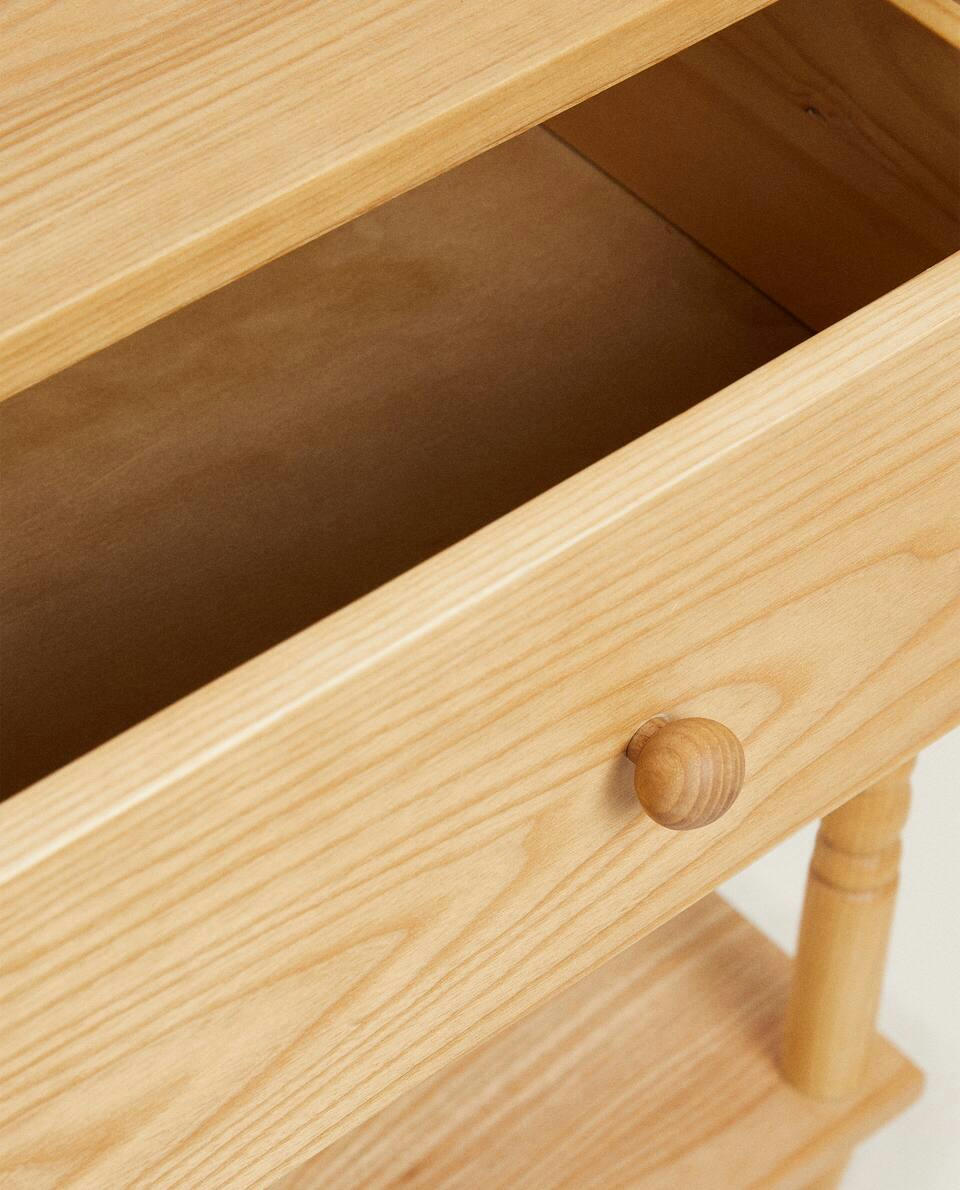 WOODEN BEDSIDE TABLE