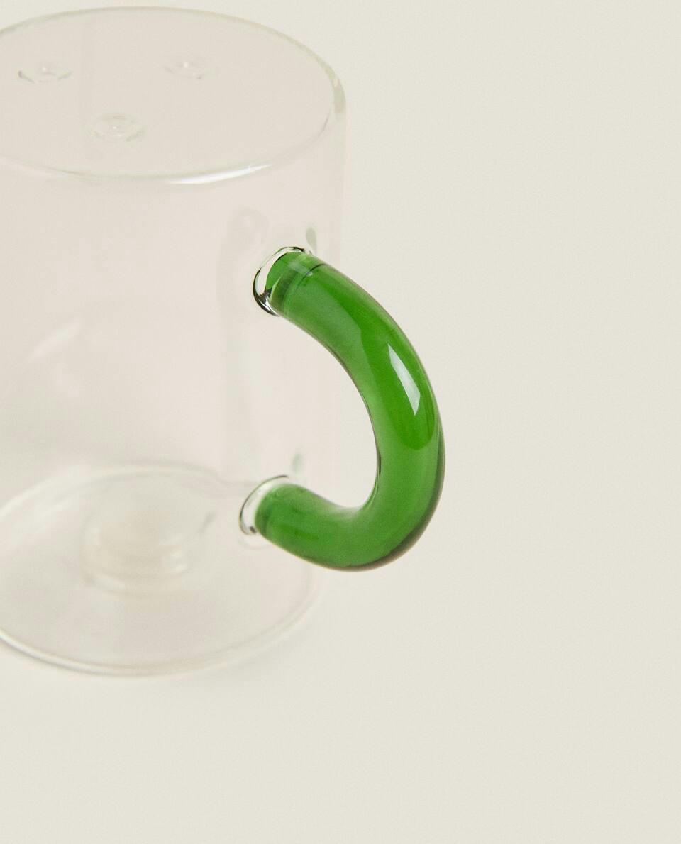 BOROSILICATE GLASS SALT SHAKER WITH COLOURED HANDLE