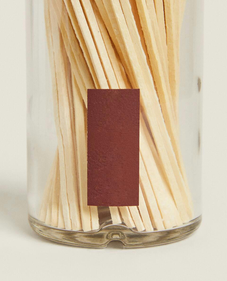 LARGE GLASS JAR WITH MATCHES