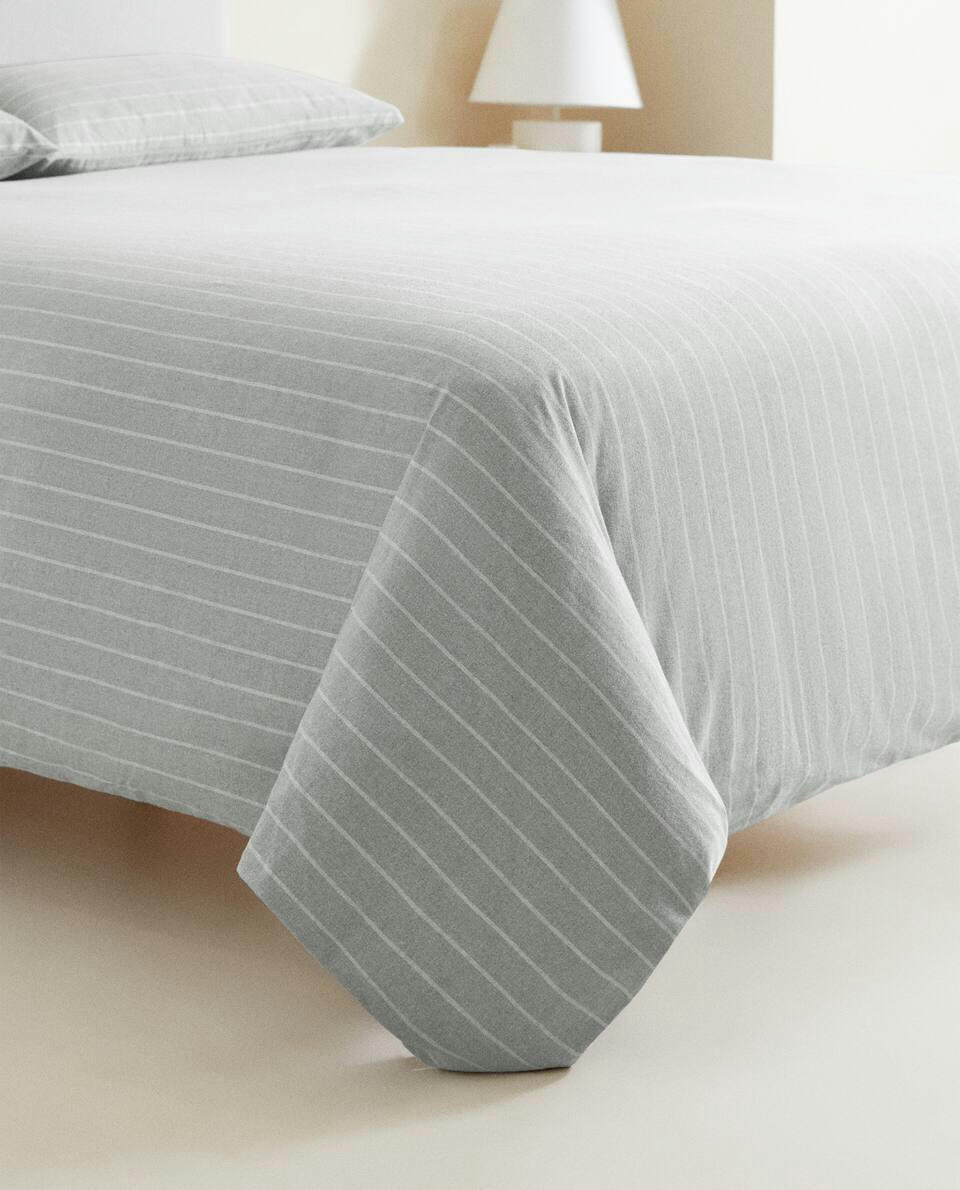 STRIPED FLANNEL DUVET COVER