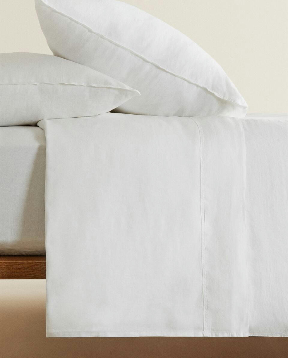 (140 GxM2) WASHED LINEN FLAT SHEET