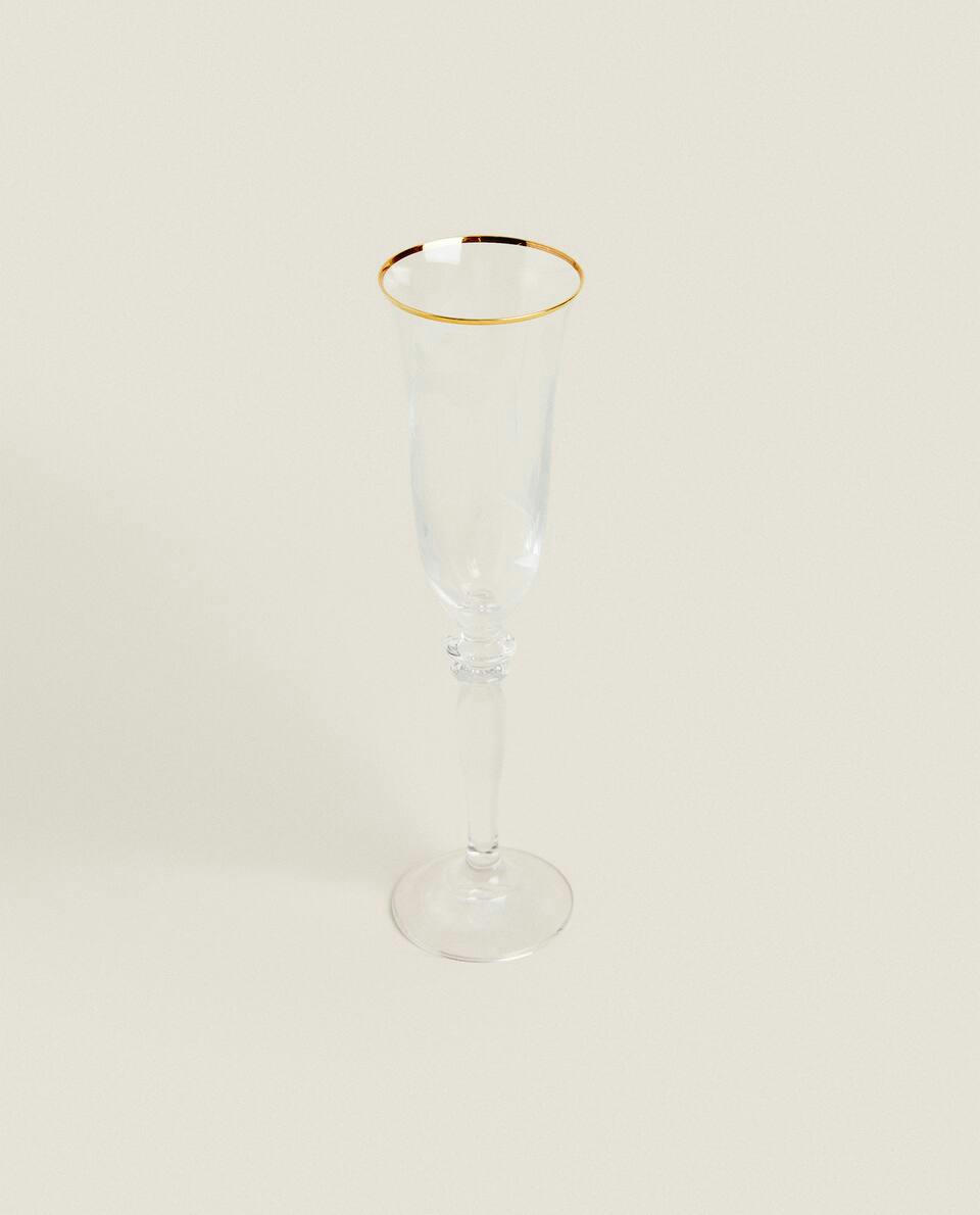 CRYSTALLINE CHRISTMAS FLUTE GLASS