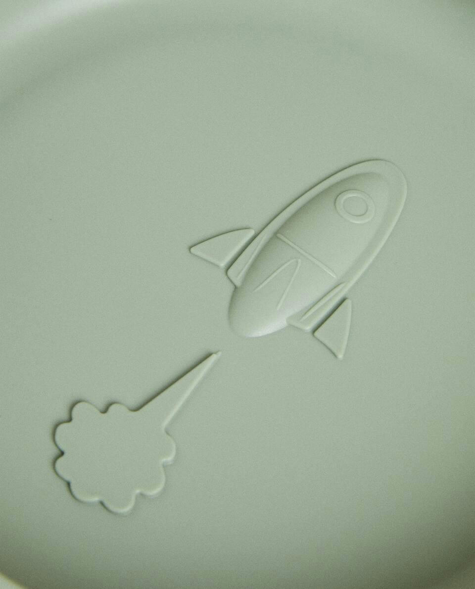 SILICONE PLATE WITH ROCKETS