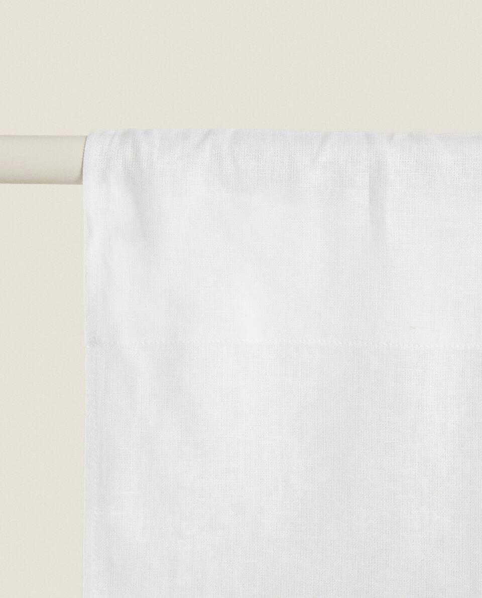HEMSTITCHED LINEN CURTAIN