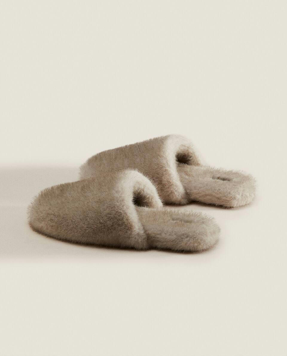 FAUX FUR MULE SLIPPERS