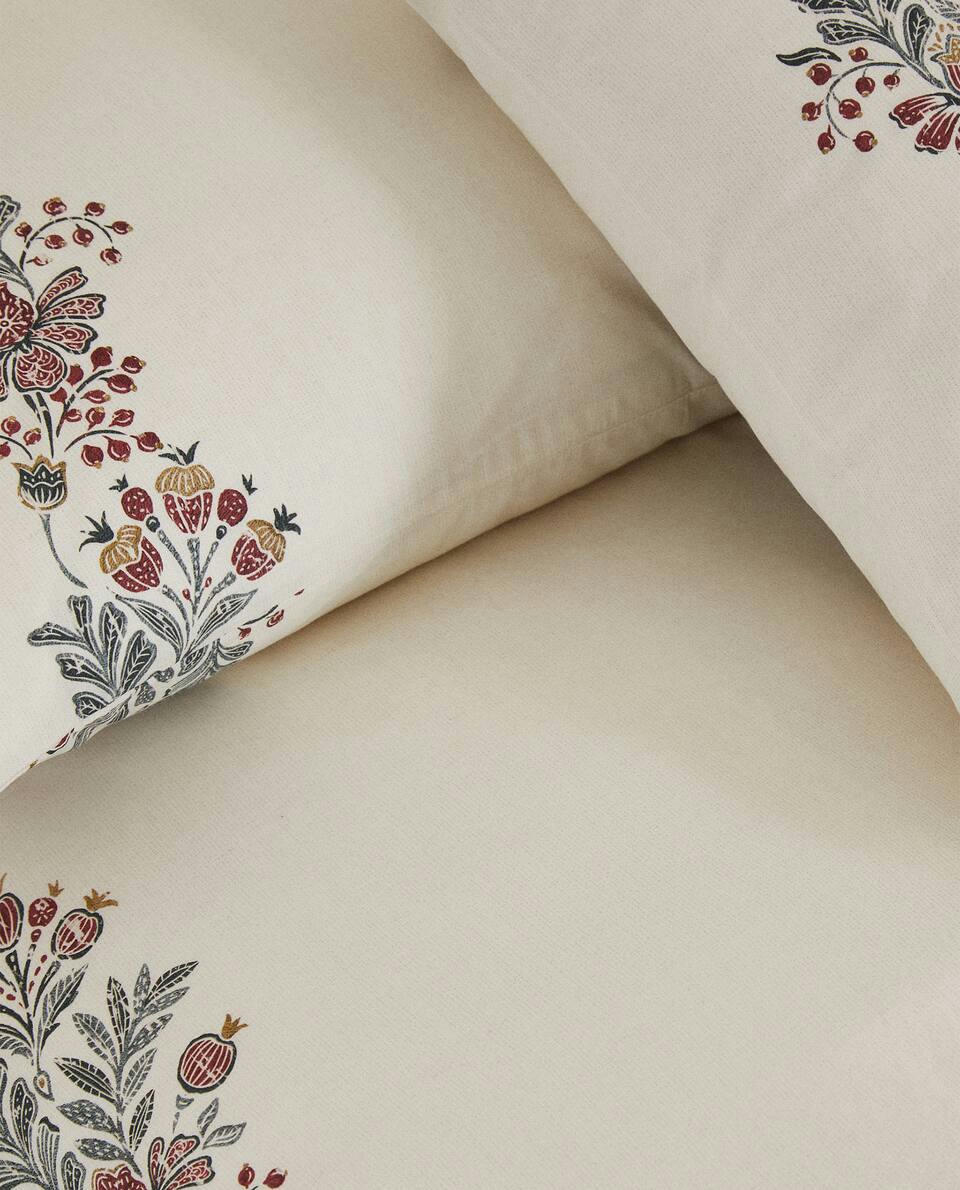 COTTON DUVET COVER WITH CHRISTMAS BORDER