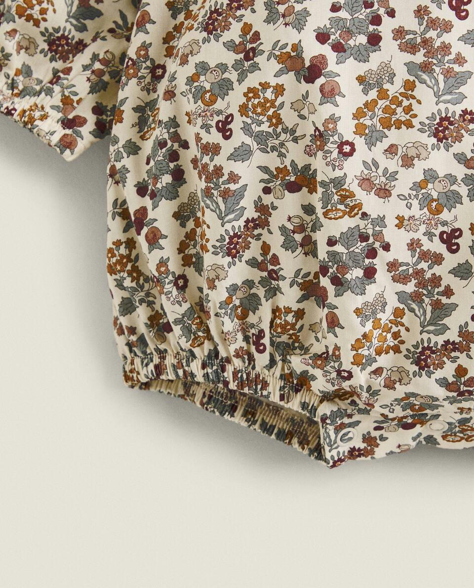 FLORAL PRINT FABRIC CHILDREN'S BODYSUIT