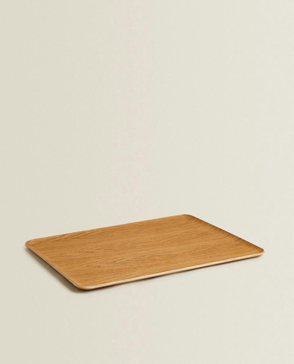 RECTANGULAR NON-SLIP WOODEN TRAY