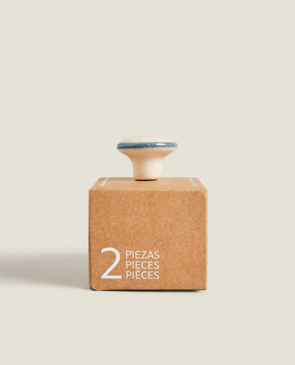 CERAMIC BLUE FLOWER HANDLE