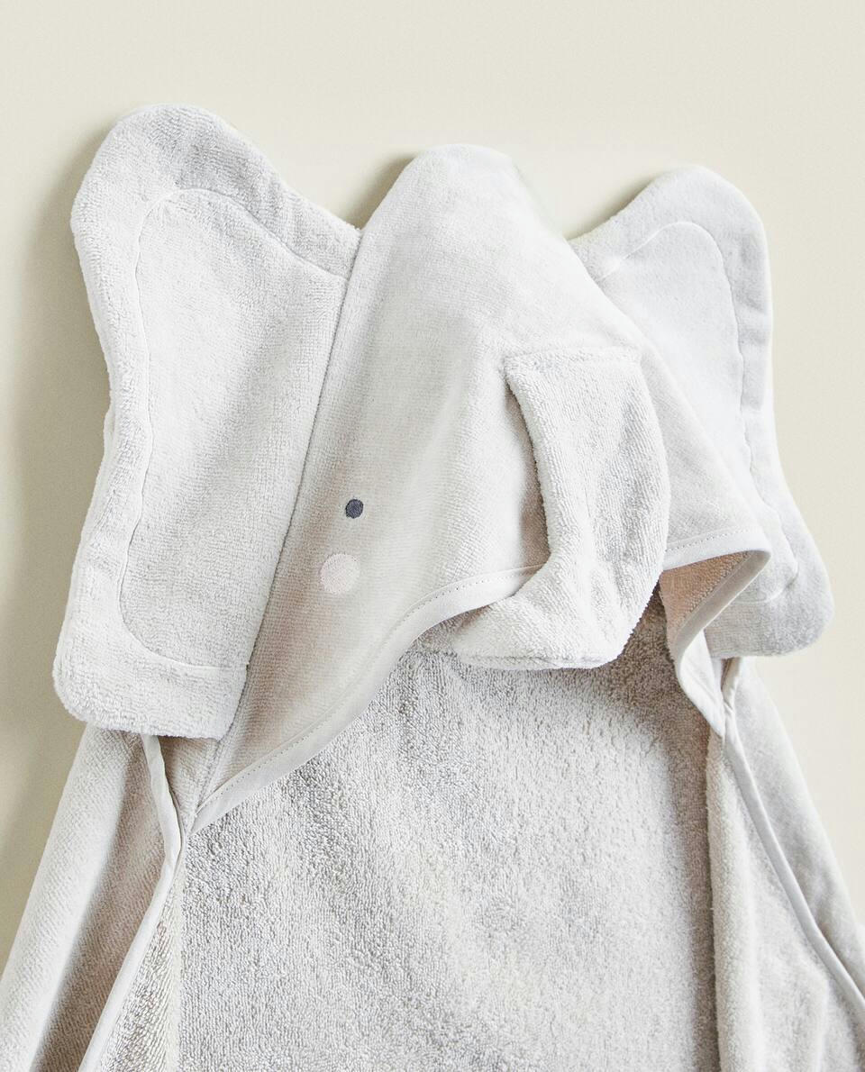 ELEPHANT VELOUR HOODED TOWEL