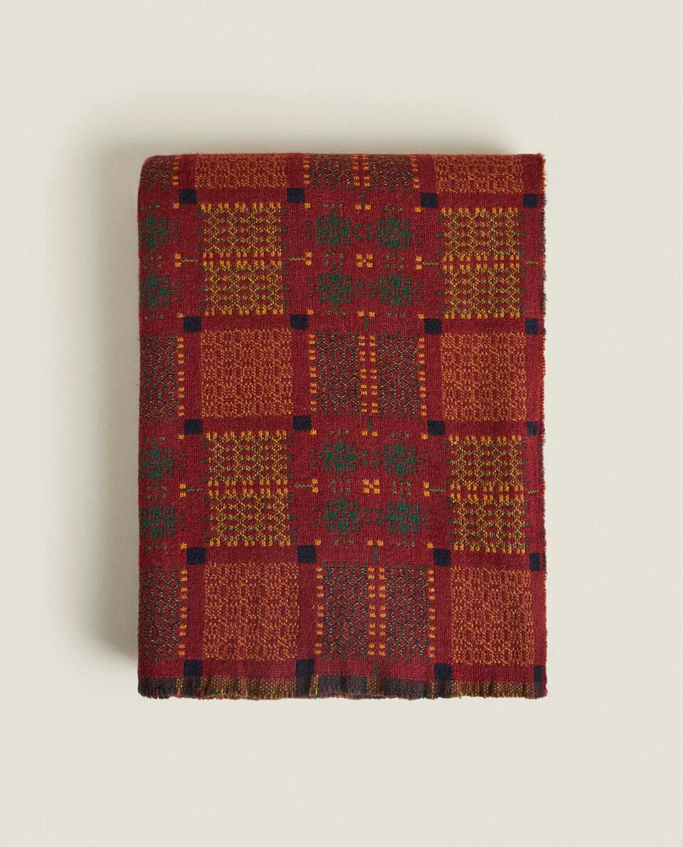 MULTICOLOURED CHRISTMAS JACQUARD WOOL BLANKET