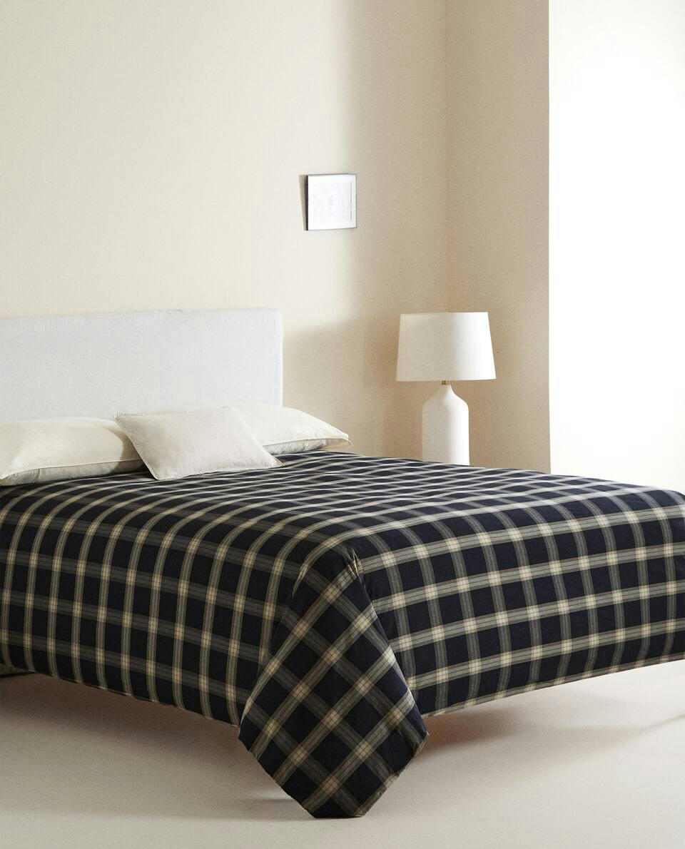 COTTON CHECK DUVET COVER