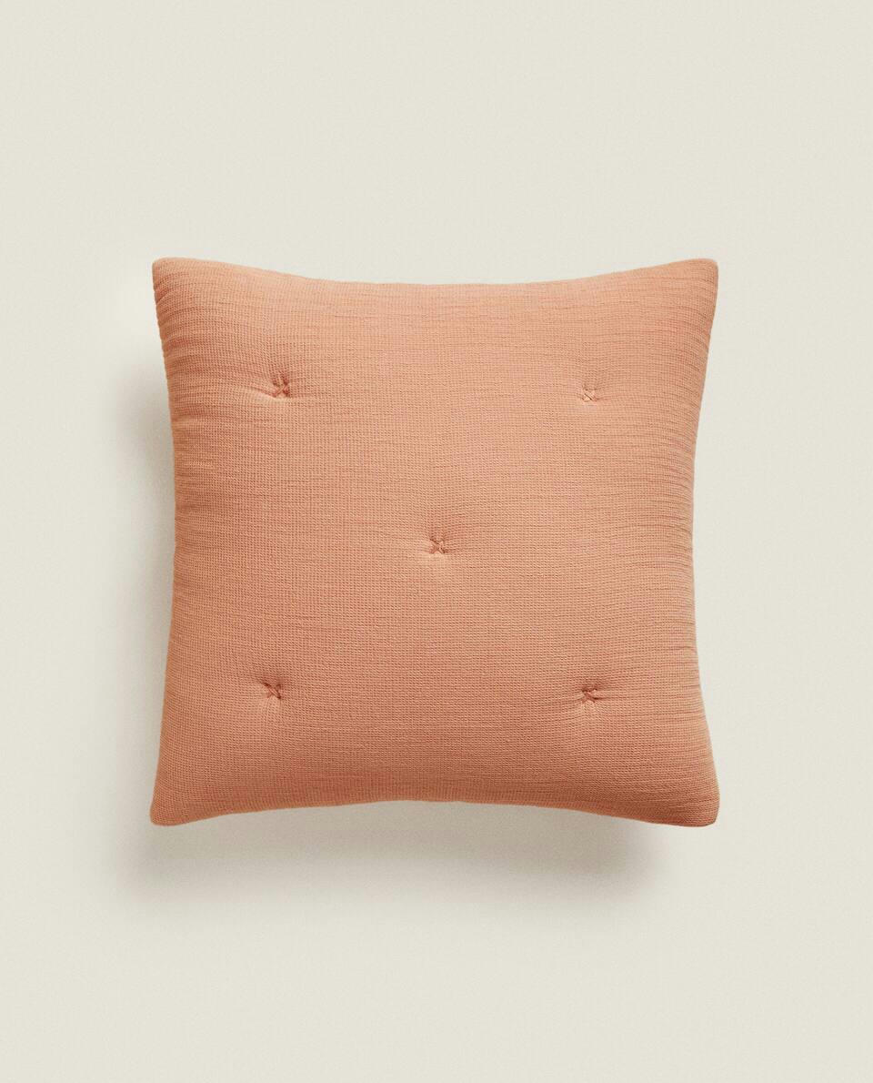 WAFFLE-KNIT CUSHION COVER