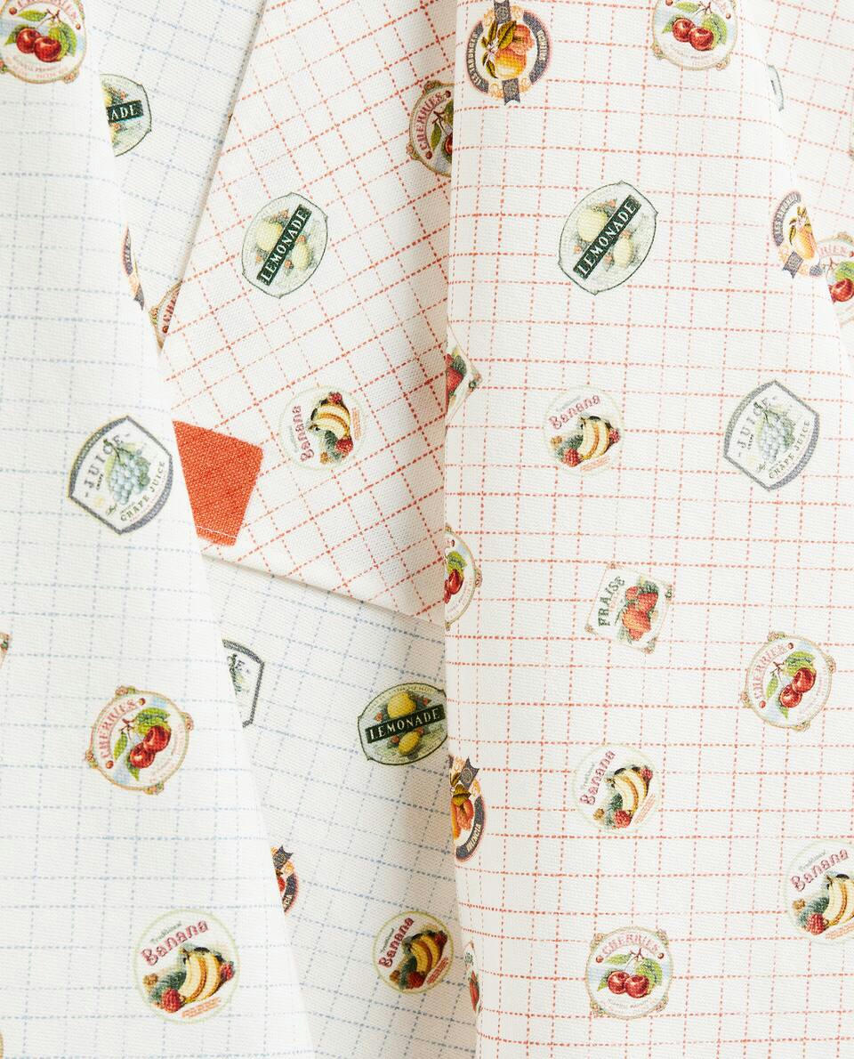 CHECK AND FRUIT PRINT COTTON TEA TOWEL (PACK OF 2)