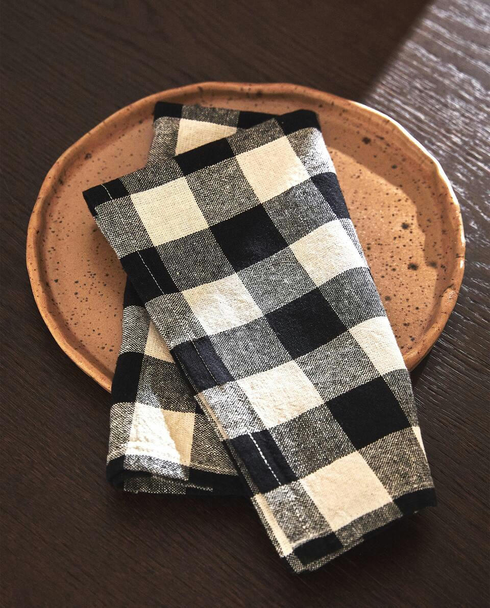 CHECK LINEN NAPKIN (PACK OF 2)
