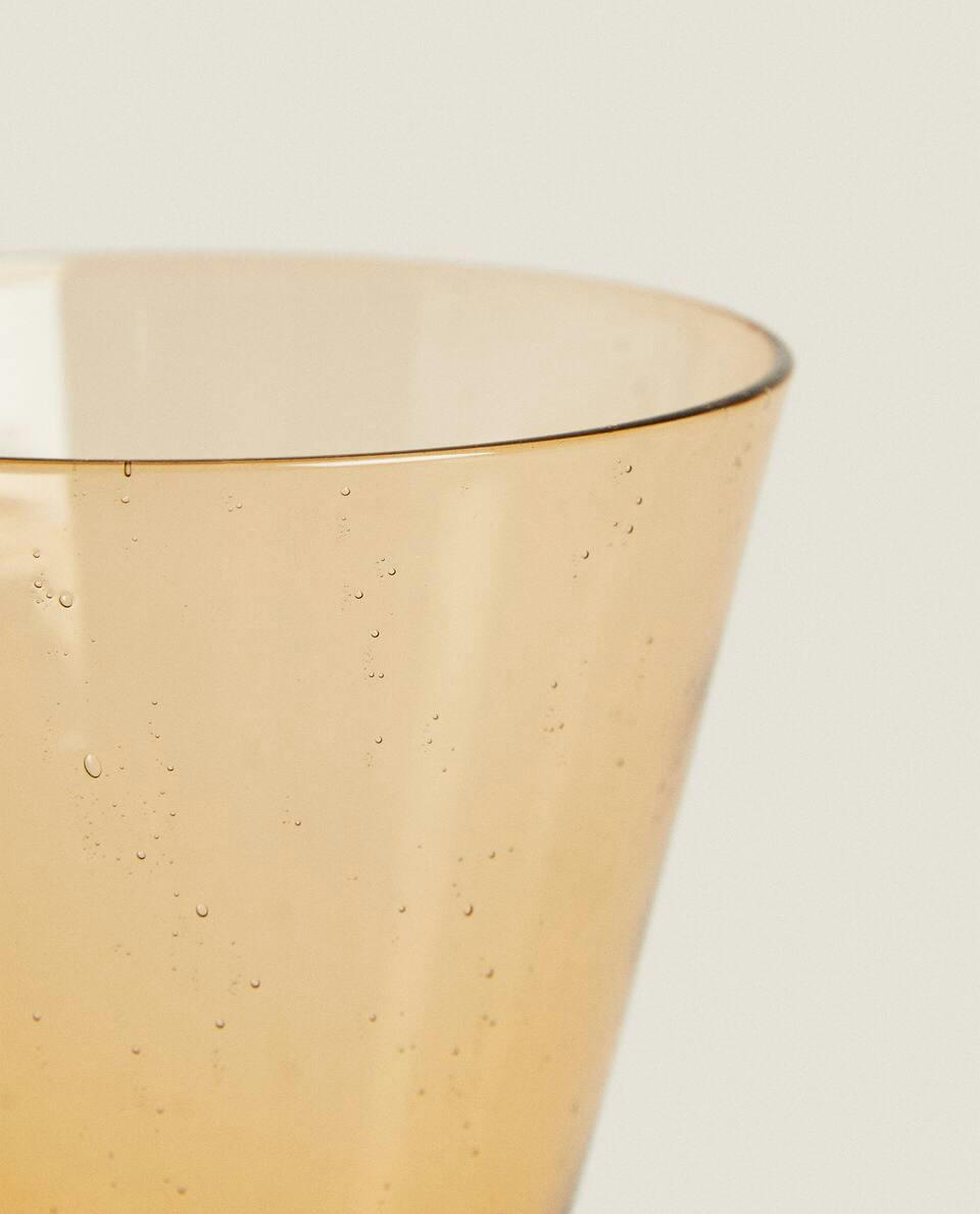 LARGE GLASS WITH BUBBLES