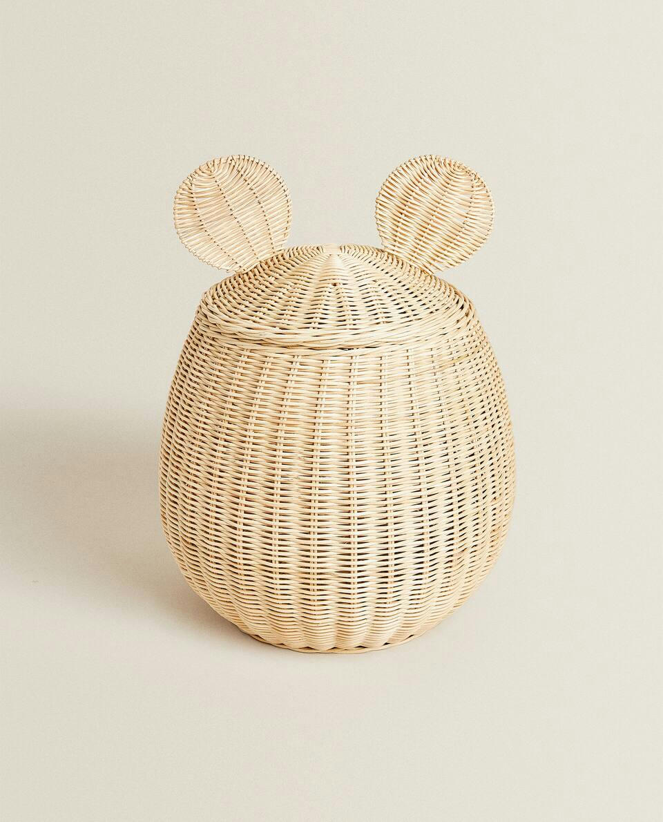 RATTAN BASKET WITH EARS