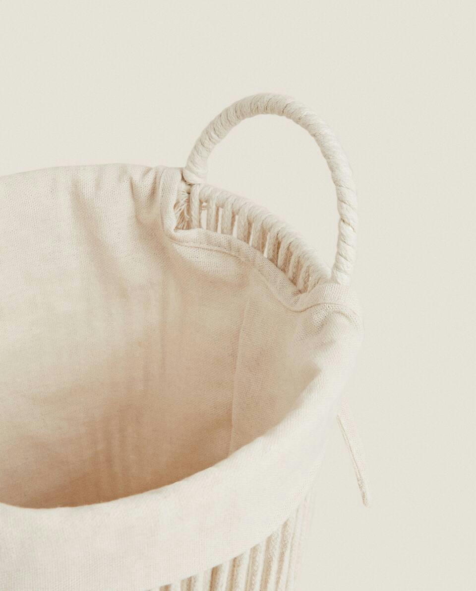 COTTON LINED WASTEPAPER BASKET