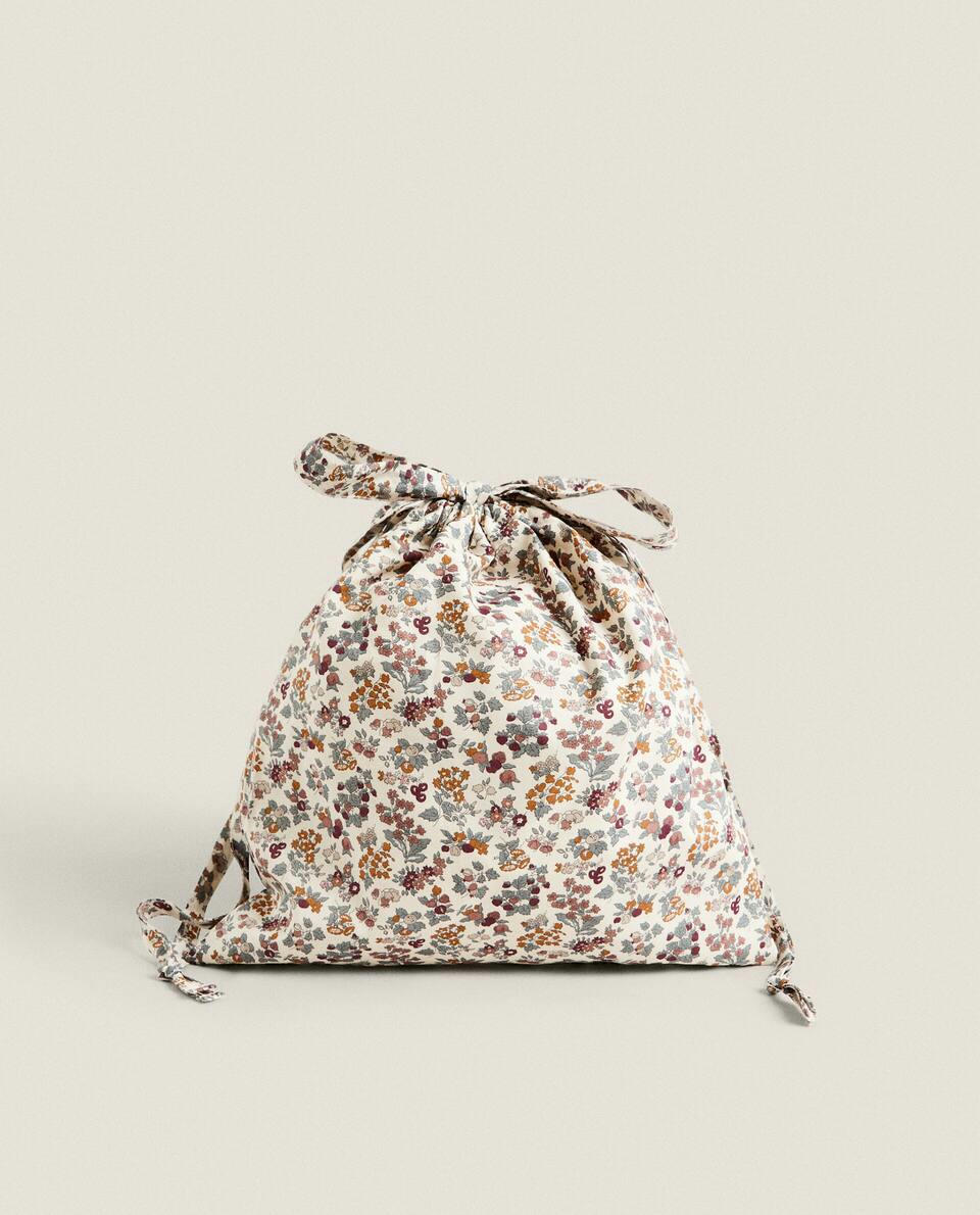 FLORAL PRINT FABRIC CHILDREN’S CLOTHES BAG