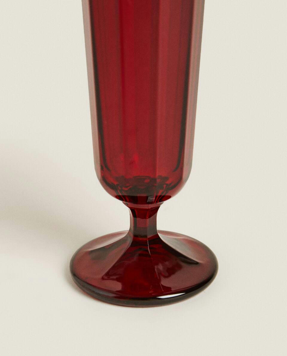 CHRISTMAS FACETED GLASS FLUTE