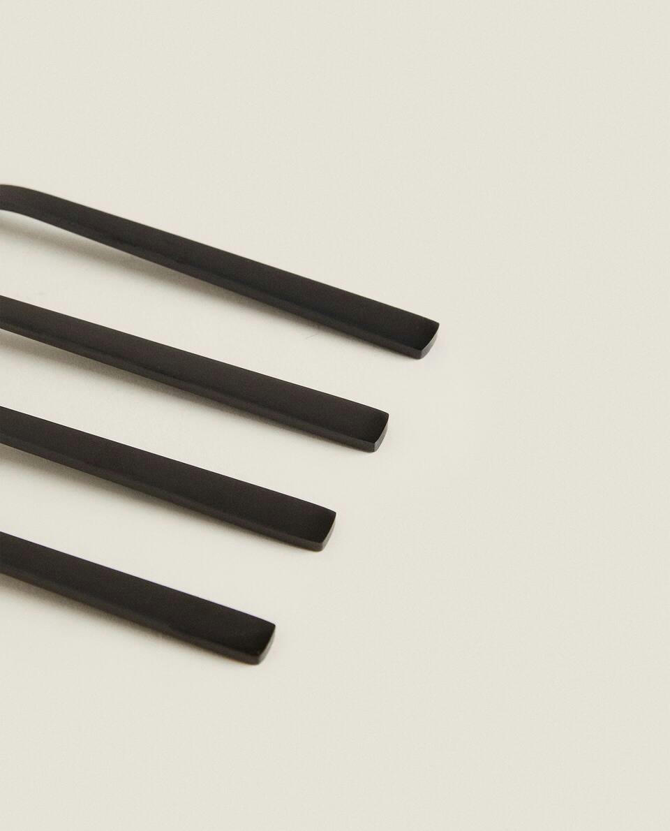 MATTE BLACK BRUNCH FORKS (PACK OF 4)
