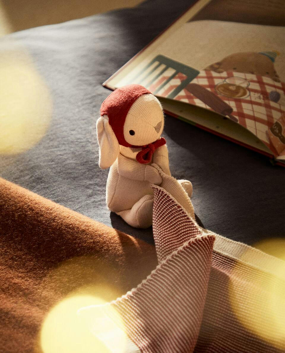 BUNNY CUDDLY SOFT TOY WITH CHRISTMAS HAT