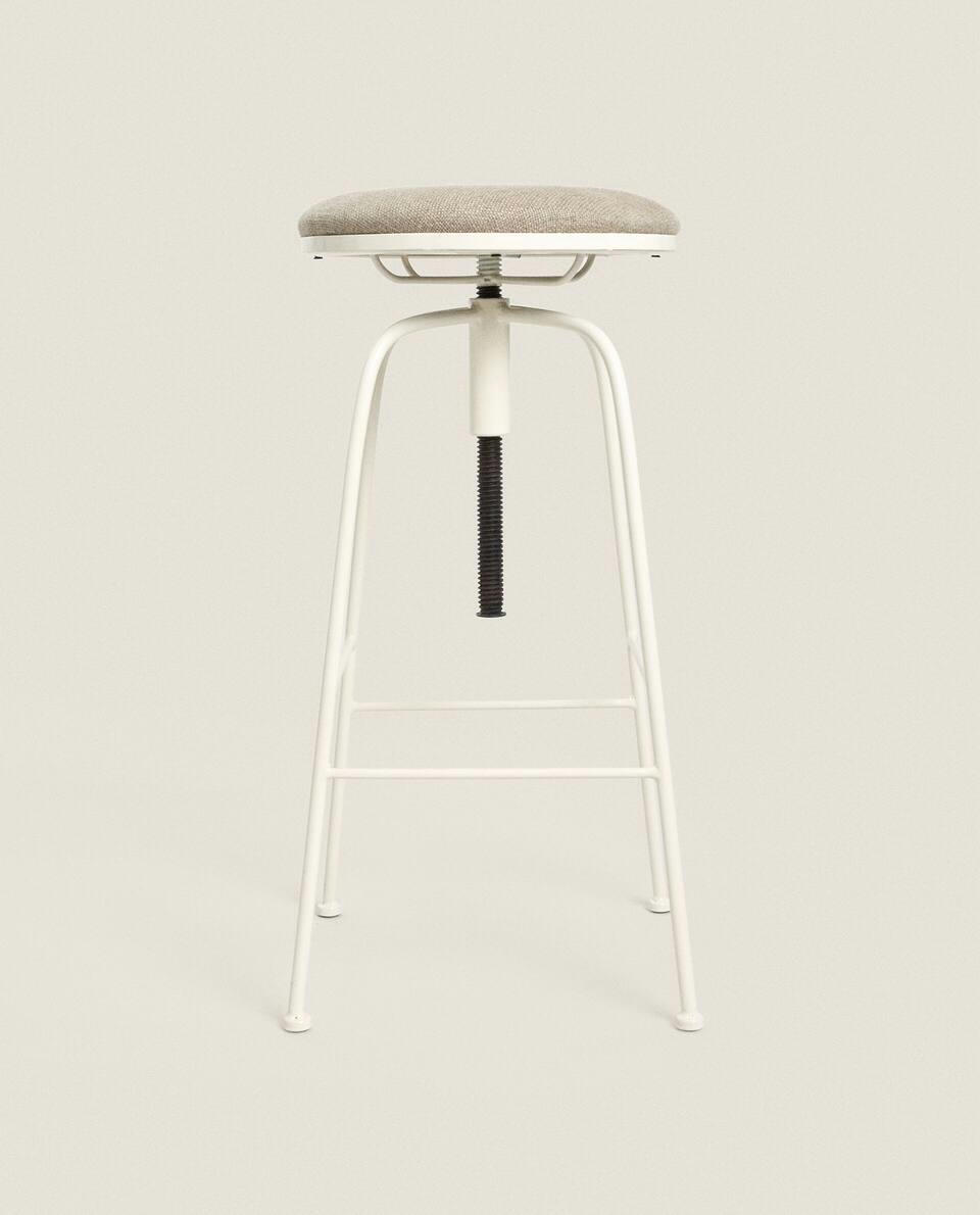 LINEN SWIVEL STOOL