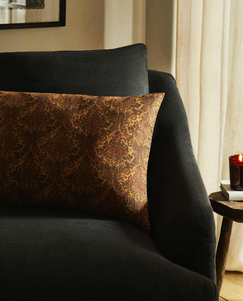 CHRISTMAS DAMASK COTTON CUSHION COVER