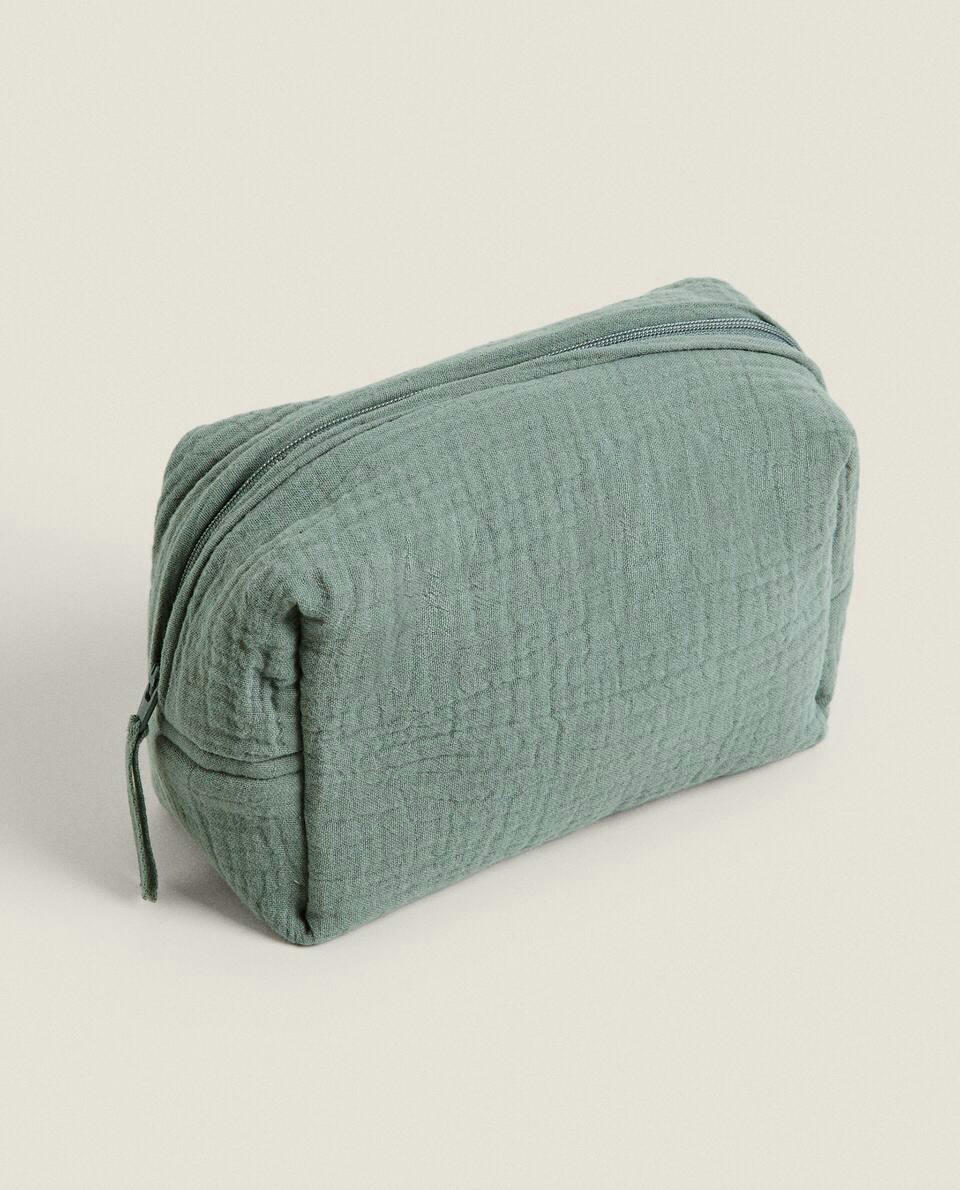 CHILDREN’S SMALL COTTON MUSLIN TOILETRY BAG