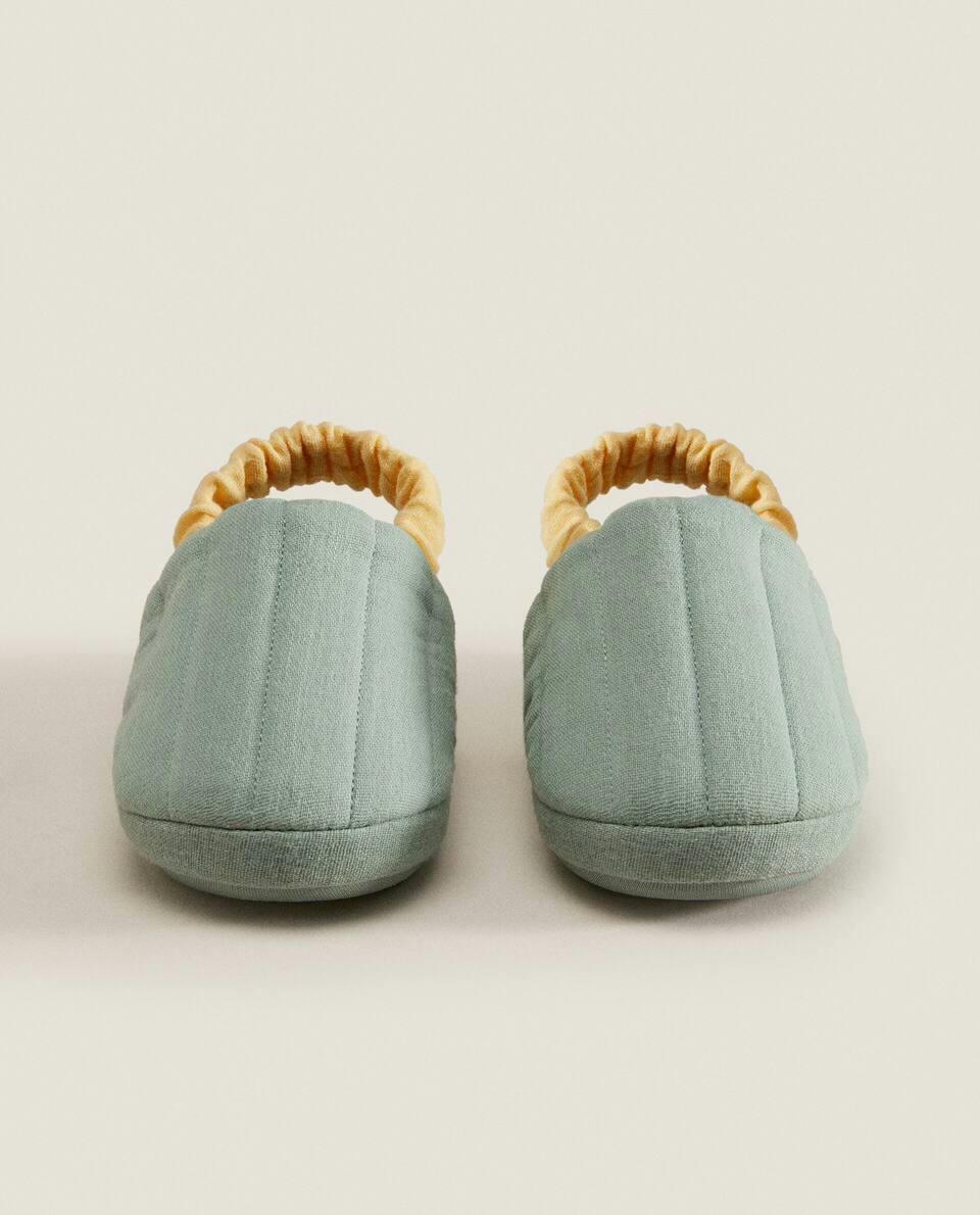 FABRIC SLINGBACK SLIPPERS WITH BACK STRAP