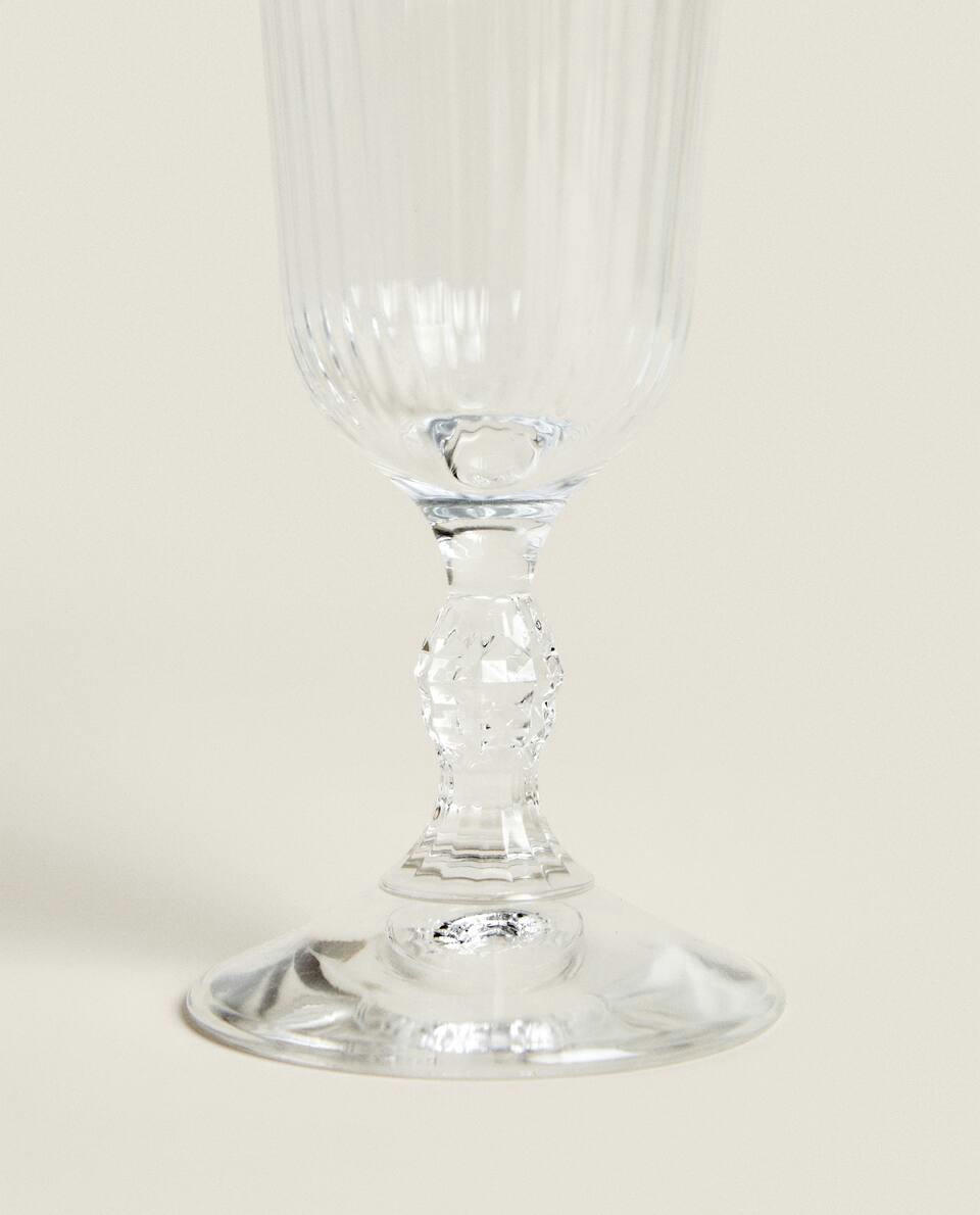 FACETED FLUTE GLASS