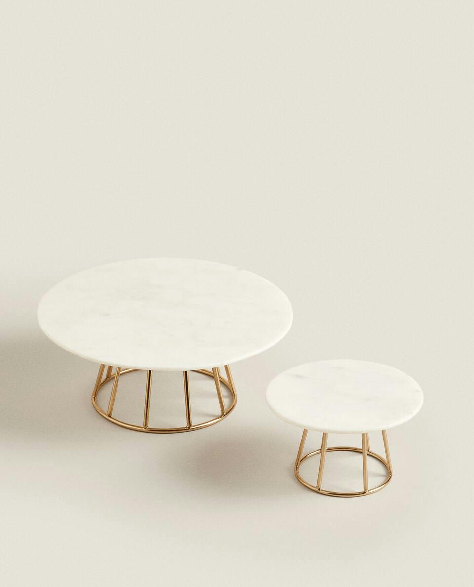 MARBLE AND METAL TEALIGHT HOLDER