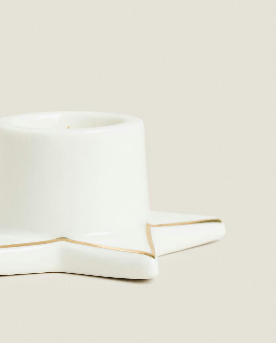 SMALL CHRISTMAS STAR CANDLESTICK WITH RIM