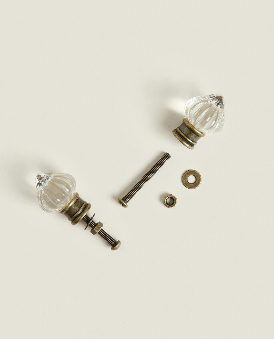 ACRYLIC FLOWER DOOR KNOB (PACK OF 2)