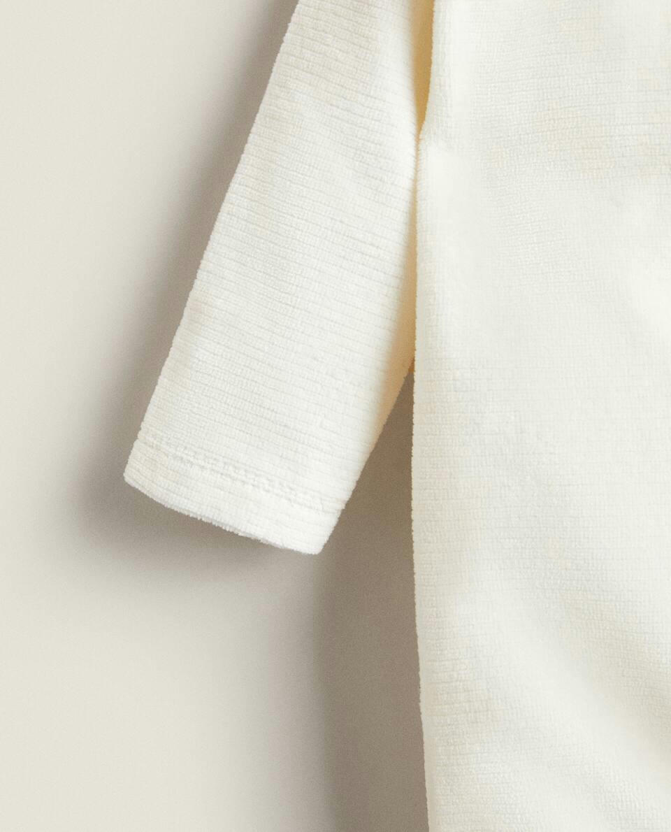 TEXTURED VELOUR ROMPER SUIT