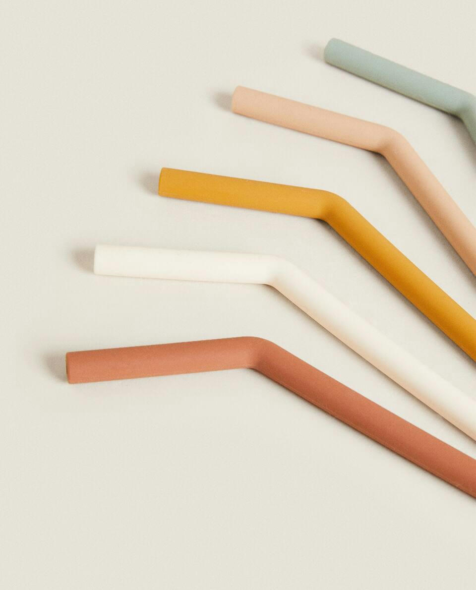 SILICONE STRAWS (PACK OF 5)