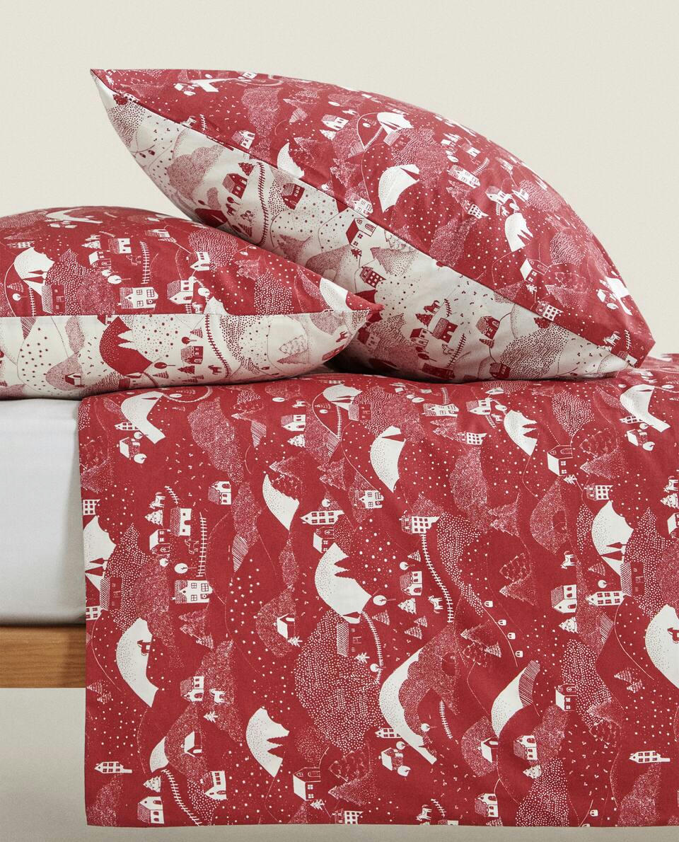 CHILDREN'S CHRISTMAS LANDSCAPE COTTON DUVET COVER