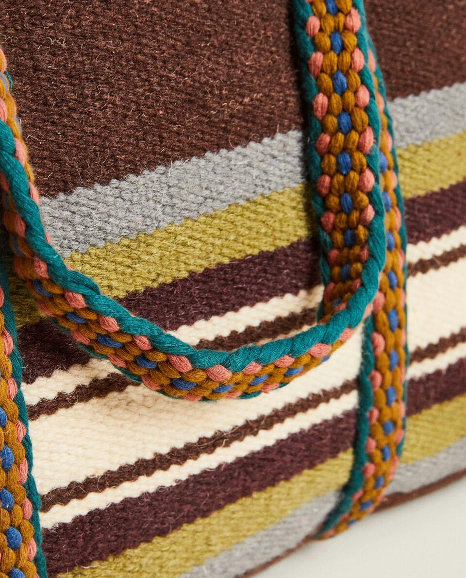 MULTICOLOURED WOOL TRAVEL BAG