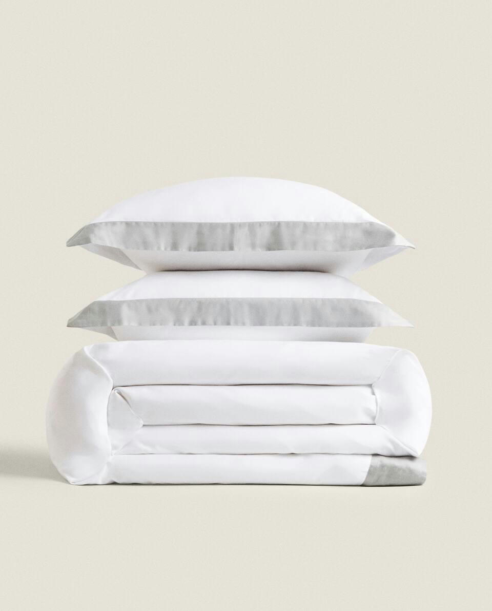 BORDERED SATEEN DUVET COVER