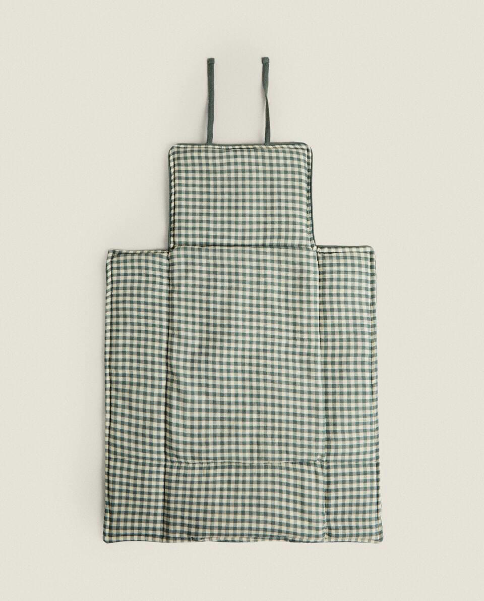 CHILDREN’S CHECK COTTON MUSLIN CHANGING MAT