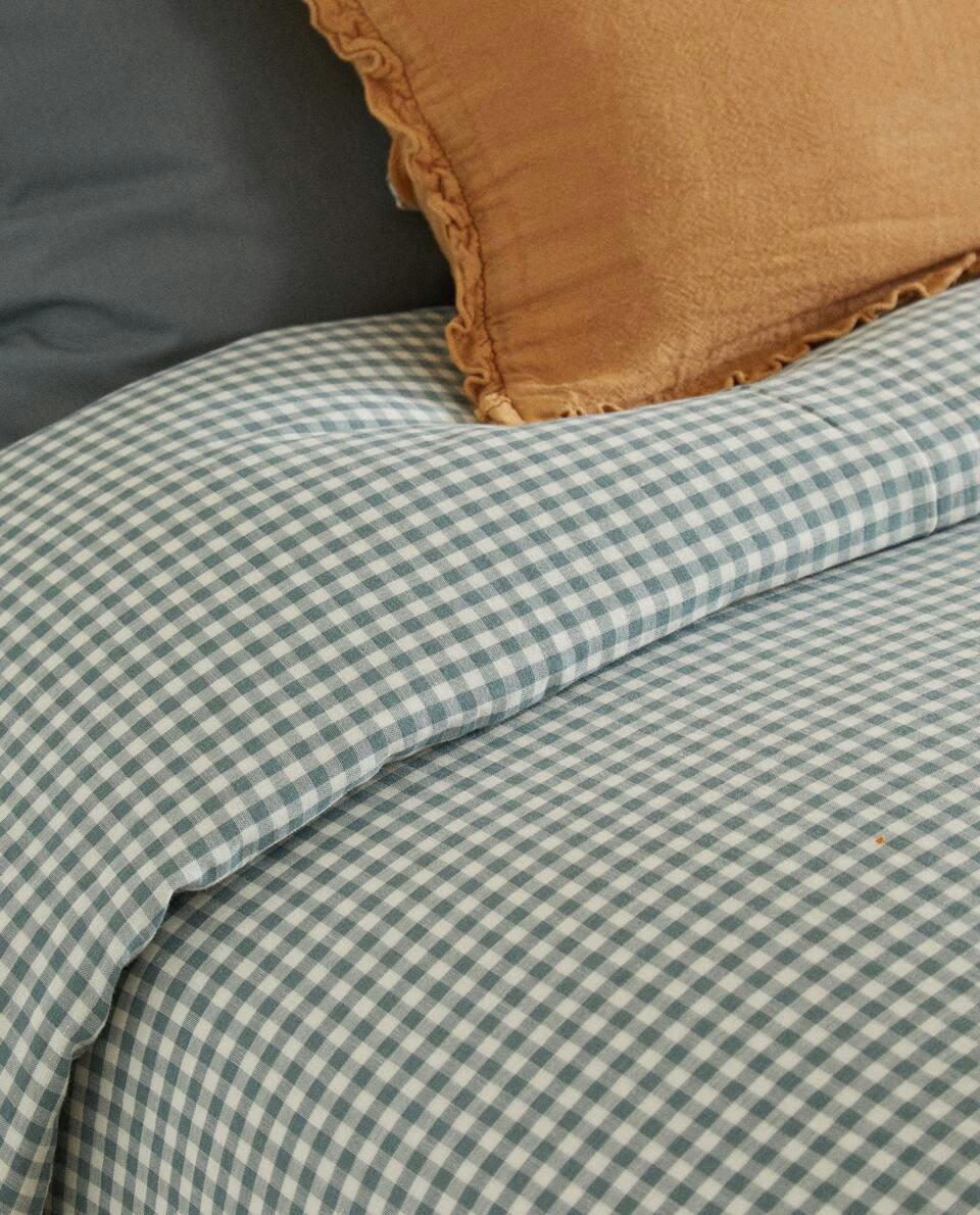 CHILDREN’S GINGHAM MUSLIN FITTED SHEET