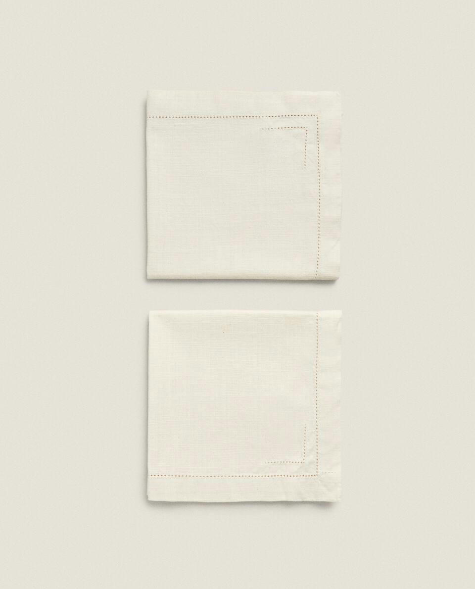 HEMSTITCHED COTTON NAPKINS (PACK OF 2)