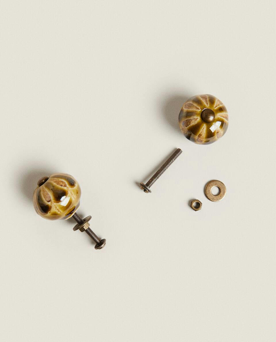 ROUND CERAMIC DOOR KNOB (PACK OF 2)